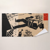 カッコいい遊ヴィンテージ付きジャズバンドポスター バスタオル (バスタオル)