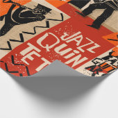 カッコいい遊ヴィンテージ付きジャズバンドポスター ラッピングペーパー (角)