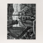 カッコいい都市、モダン回転木馬の馬の写真 ジグソーパズル (縦)