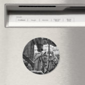 カッコいい都市、モダン回転木馬の馬の写真 マグネット (インサイチュ (食洗機))