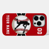 カッコいい野球用電話番号と氏名 Case-Mate iPhoneケース (裏面 (横))