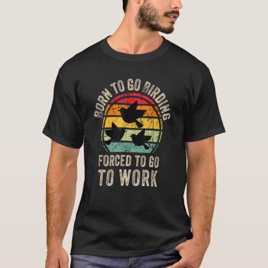 カッコいい野鳥観察愛好家グラフィック野鳥観察バードメンウィメンズ Tシャツ (正面)