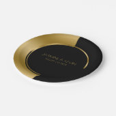 カッコいい金ゴールドと黒の幾何モダンデザイン ペーパープレート (アングル)