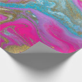 カッコいい金ゴールドカラフル大理石テクスチャ ラッピングペーパー (角)