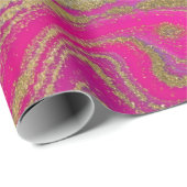カッコいい金ゴールドカラフル大理石テクスチャ ラッピングペーパー (ロールコーナー)