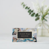 カッコいい金ゴールド大理石テクスチャジュエリー設計者 名刺 (スタンド正面)