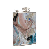 カッコいい金ゴールド大理石テクスチャ フラスク (右)