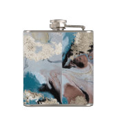 カッコいい金ゴールド大理石テクスチャ フラスク (裏面)