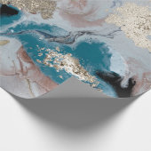 カッコいい金ゴールド大理石テクスチャ ラッピングペーパー (角)