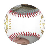 カッコいい金ゴールド#1パパファーザーズの日写真 野球ボール (裏面)