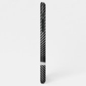 カッコいい銀エレガント灰色テクスチャ幾何線 iPhoneケース (左側)