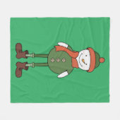 カッコいい雪だるま フリースブランケット (正面(横))