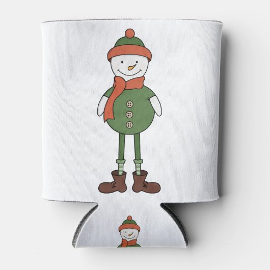 カッコいい雪だるま 缶クーラー (正面)