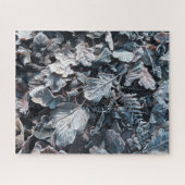 カッコいい霜の降りた葉 ジグソーパズル (横)