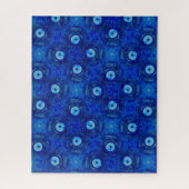 カッコいい青いモダン悪の目のパターン ジグソーパズル (縦)