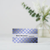 カッコいい青モダンとグレーの水玉模様 名刺 (スタンド正面)