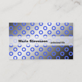 カッコいい青モダンとグレーの水玉模様 名刺