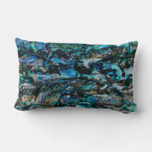 カッコいい青モダン絵を描古い壁グランジデザイン ランバークッション (裏面)