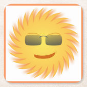 カッコいい顔 スクエアペーパーコースター (正面)