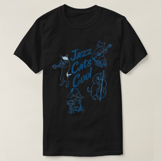 カッコいい飛べるジ信じャズ猫  Tシャツ (デザイン正面)