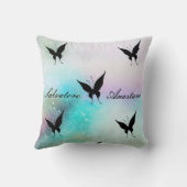 カッコいい驚き銀河系バターフライ クッション (裏面)