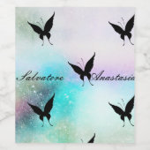 カッコいい驚き銀河系バターフライ ワインラベル (シングルラベル)