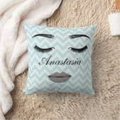 カッコいい驚くべき青い顔 クッション (ブランケット)