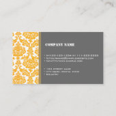 カッコいい黄エレガントダマスク名刺 名刺 (裏面)