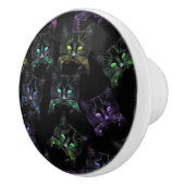 カッコいい黒い猫!数々の色のファンキー猫。 セラミックノブ (右)