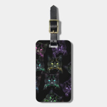 カッコいい黒い猫！猫の数々の荷物タグ