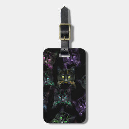 カッコいい黒い猫！猫の数々の荷物タグ ラゲッジタグ