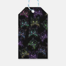 カッコいい黒い猫！色数々の猫 ギフトタグ