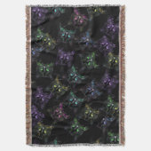 カッコいい黒い猫！色数々の猫 スローブランケット (正面縦)