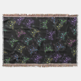 カッコいい黒い猫！色数々の猫 スローブランケット