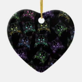 カッコいい黒い猫!色数々の猫 セラミックオーナメント