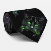 カッコいい黒い猫！色数々の猫 ネクタイ (ロール)