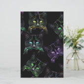 カッコいい黒い猫!色数々の猫 便箋 (スタンド正面)