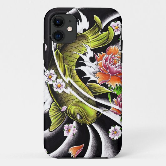 カッコいい黒墨運コイ魚 Case-Mate iPhoneケース (裏面)
