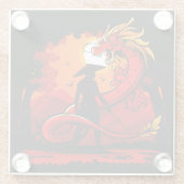 カッコいい龍カラフル付き侍 ガラスコースター (裏面)