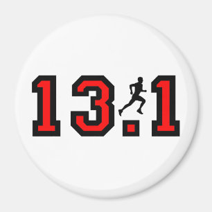 カッコいい13.1の半分のマラソン マグネット