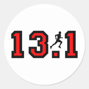 カッコいい13.1の半分のマラソン ラウンドシール