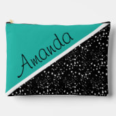 カッコいい3トーンデザインパーソナライズされたトートバッグ アクセサリーポーチ (正面)