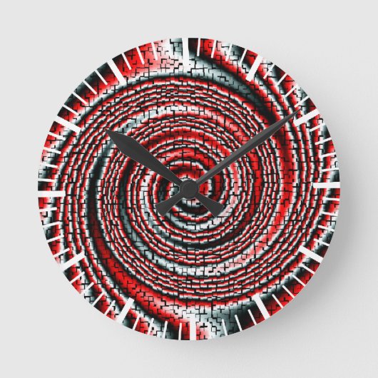 カッコいい3次元キューブ素晴らし旋回 ラウンド壁時計 (正面)