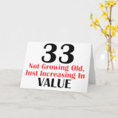 カッコいい33歳の誕生日のデザイン カード (黄色い花)