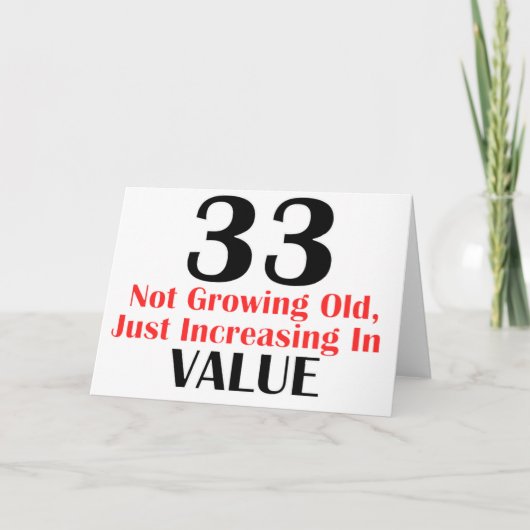 カッコいい33歳の誕生日のデザイン カード (正面)