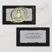 カッコいい3Dの金ゴールドDJのロゴの名刺 名刺 (正面/裏面)