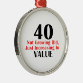 カッコいい40歳の誕生日のデザイン メタルオーナメント (右)