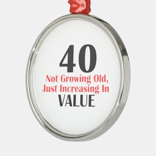 カッコいい40歳の誕生日のデザイン メタルオーナメント (左)