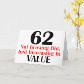 カッコいい62歳の誕生日のデザイン カード (黄色い花)