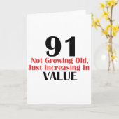 カッコいい91歳の誕生日のデザイン カード (黄色い花)